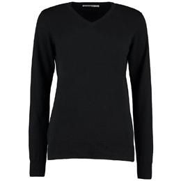 Ladies V Neck Jumper Black