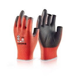 PU Coated 3 Finger Handling Gloves