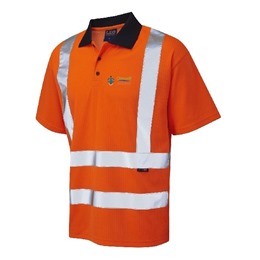 Comfort Hi-Vis Polo Shirt Orange With Two Logos 