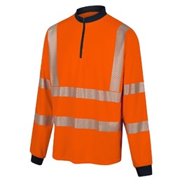 FGX L/S Zip Neck Hi-Vis Top