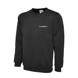 Premium Sweatshirt Black-With Left Breast Embroidered Logo 