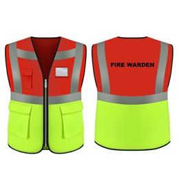 Paris Executive Vest Yellow/Red With rear logo (Fire Warden)