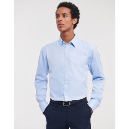 Mens Superfine Cotton Herringbone Shirt