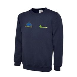 Premium Sweatshirt Navy With Continental & Wandsworth Logos