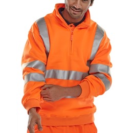 Zipped Orange Hi Viz Sweatshirt