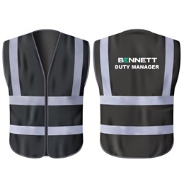 Coloured Hi-Vis Vests - Black Rear-Bennett with DEPOT MANAGER