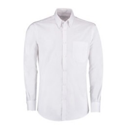 Kustom Kit Men&apos;s L/S Slim Fit Oxford Shirt