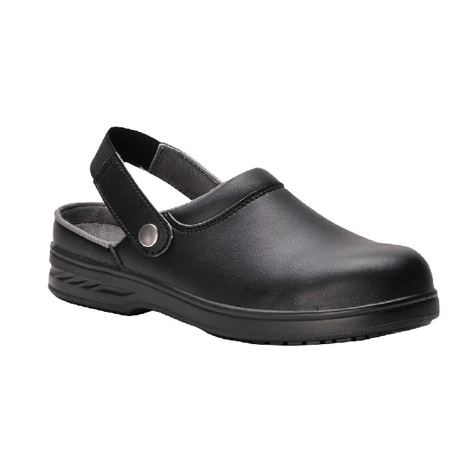 Black Microfibre Safety Clog