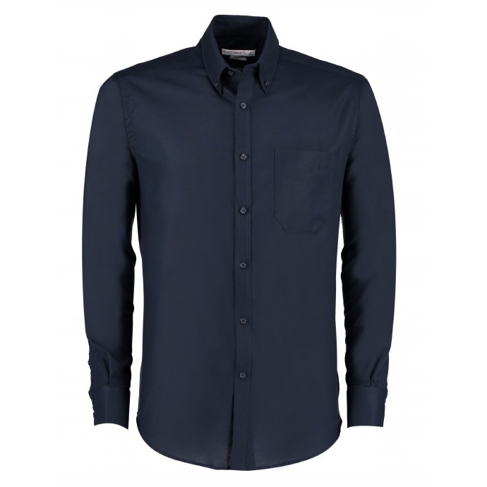 Kustom Kit Men&apos;s L/S Slim Fit Oxford Shirt