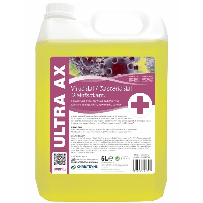 Clover Ultra AX Virucidal/Bacterial Disinfectant 5L