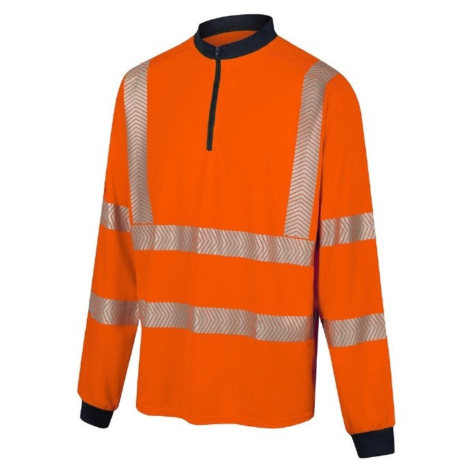 FGX L/S Zip Neck Hi-Vis Top