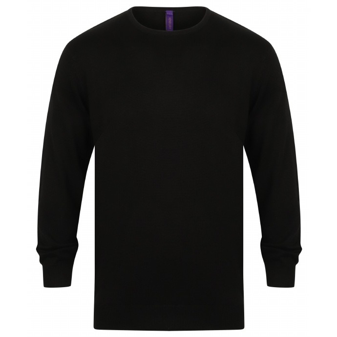 Henbury Lightweight Crew Neck Jumper Black