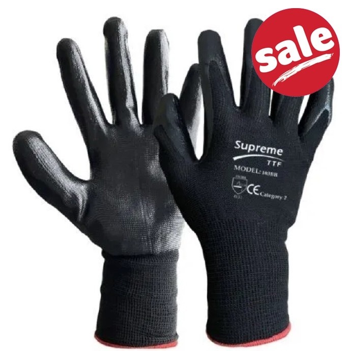 103BB Black Black Nitrile Coated Work Gloves - CASE 240