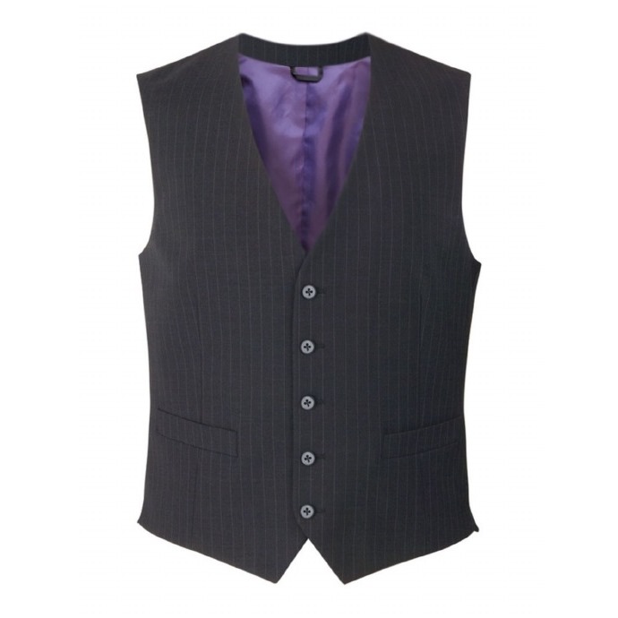 Brusso Waistcoat - Charcoal Stripe - Regular