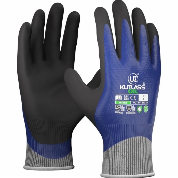 Kutlass Oil Premium Nitrile Coated Gloves