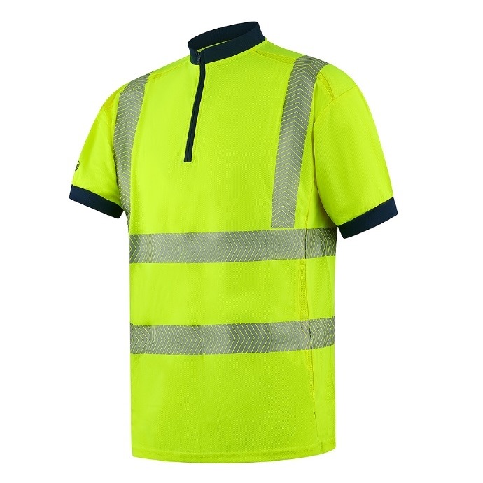 FGX S/S Zip Neck Hi-Vis Top