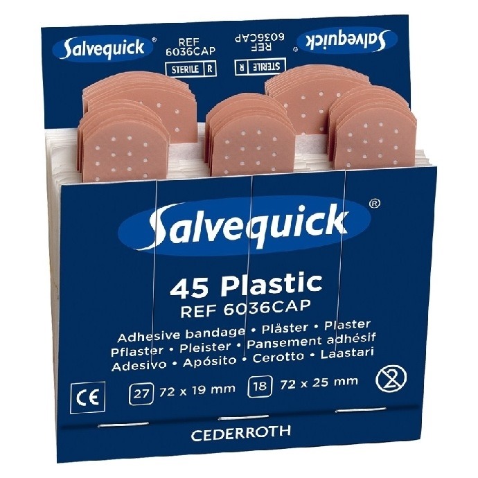 Salvequick 6036 Plastic Plasters Refill 6x45