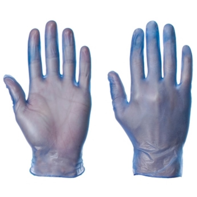 Gloves Blue Vinyl PF Disposable