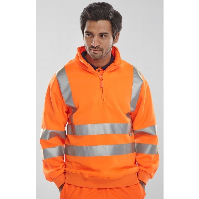 Zipped Orange Hi Viz Sweatshirt