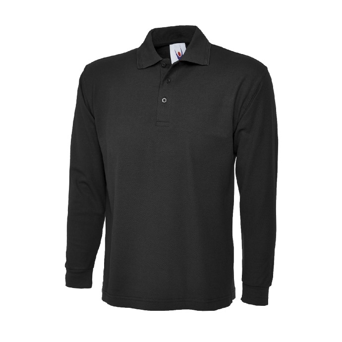 Deluxe Long Sleeve Polo Shirt Black