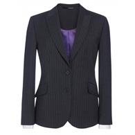 Novara Ladies Suit Jacket - Charcoal Stripe